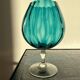 Turquoise blue vase in Empoli glass Made in Italy 1970