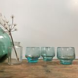 Trio de verres de Biot bleu azur