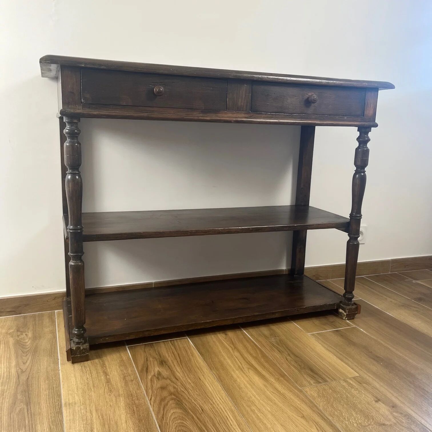 Antique solid wood console – early 20th century