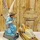 Large altar angel 42.5 cm plaster church statue sulphide eyes XIX