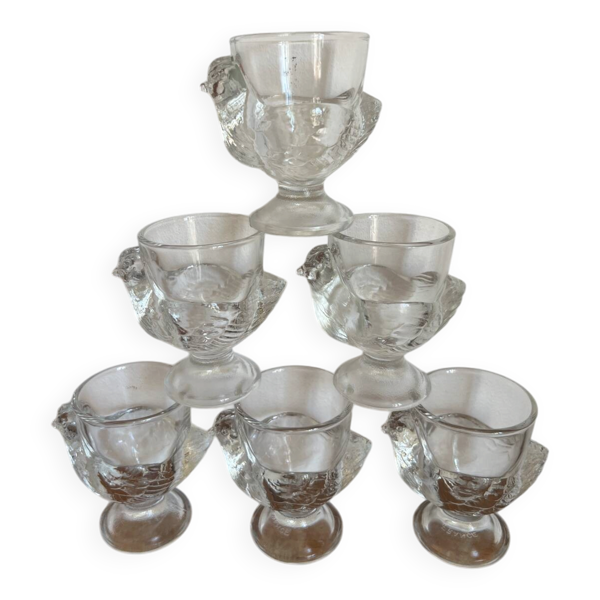 6 coquetiers en verre