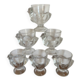 6 glass egg cups