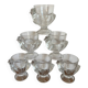 6 glass egg cups