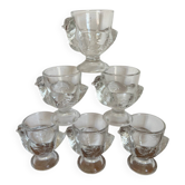 6 glass egg cups