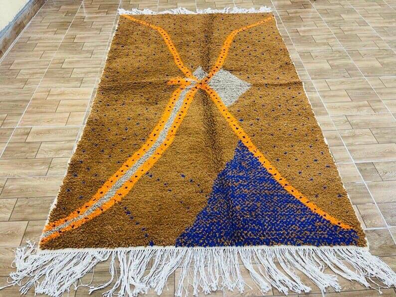 Tapis beni ouraine fait main taille 100 x 200 cm