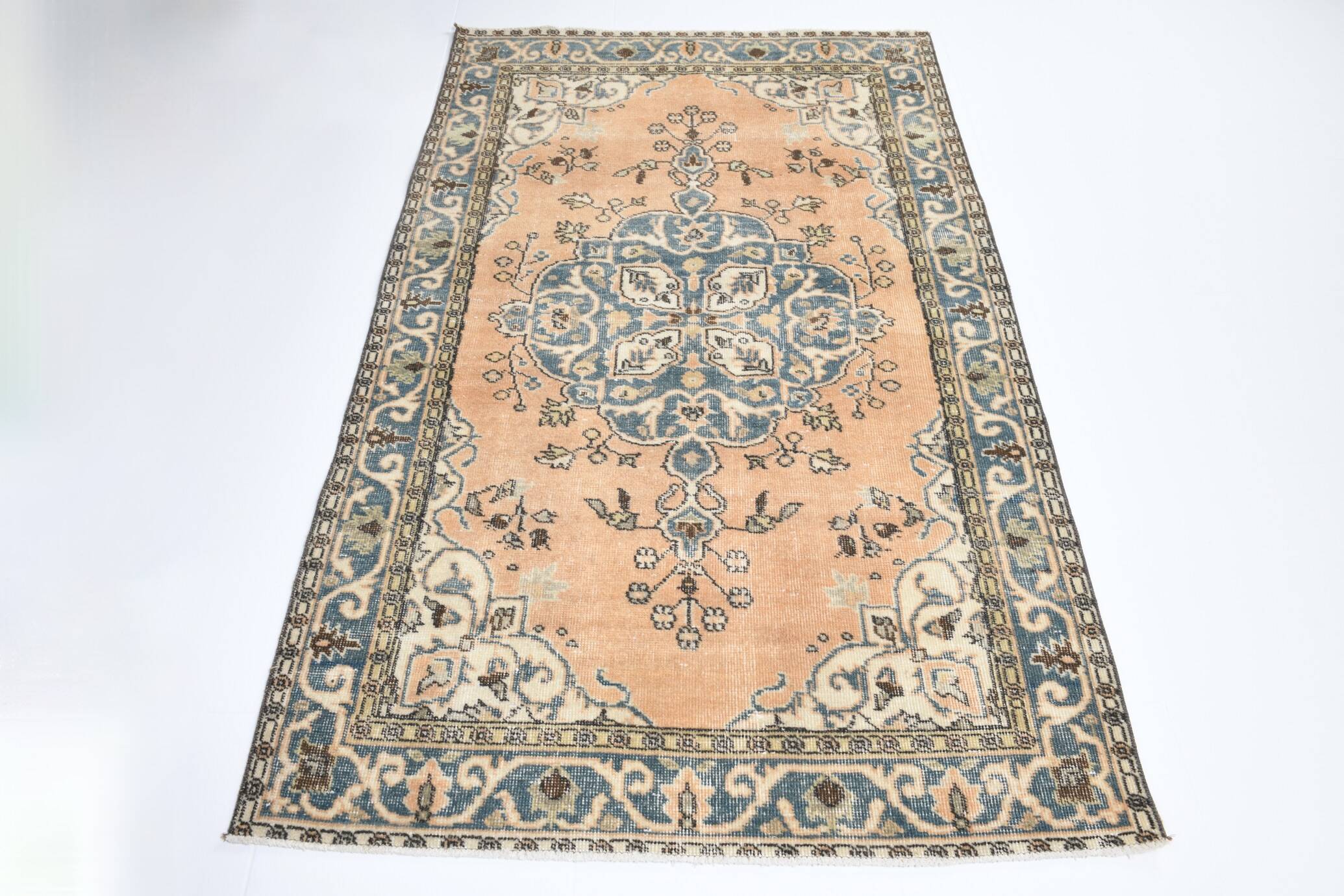 4x6 Dark Teal Green Oriental Vintage Area Rug, 120x194Cm