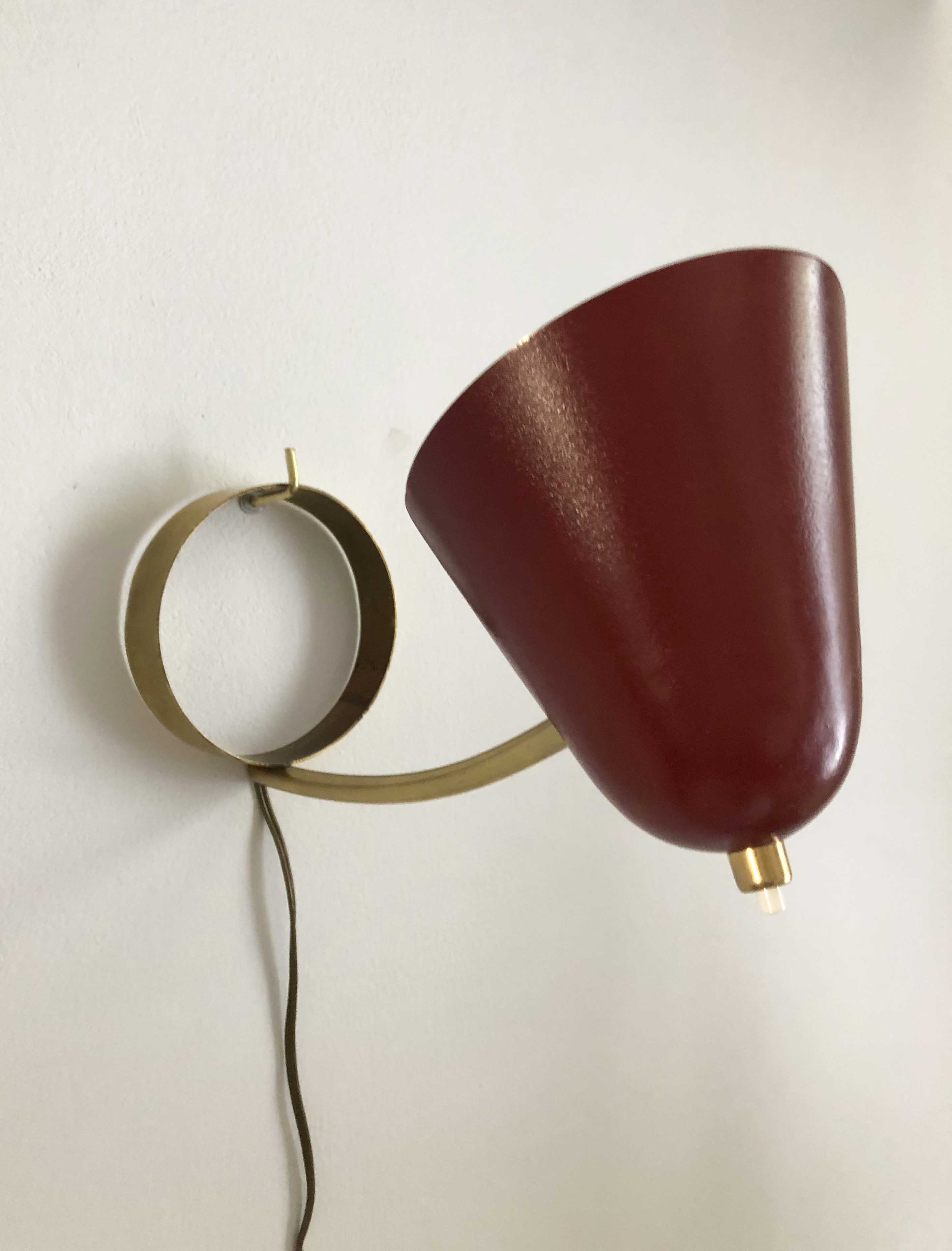 Brass and ceramic bedside lamp 1950