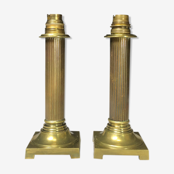 Pair of brass lamp legs