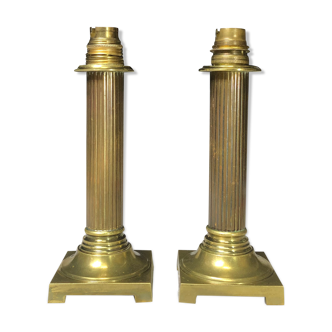 Pair of brass lamp legs