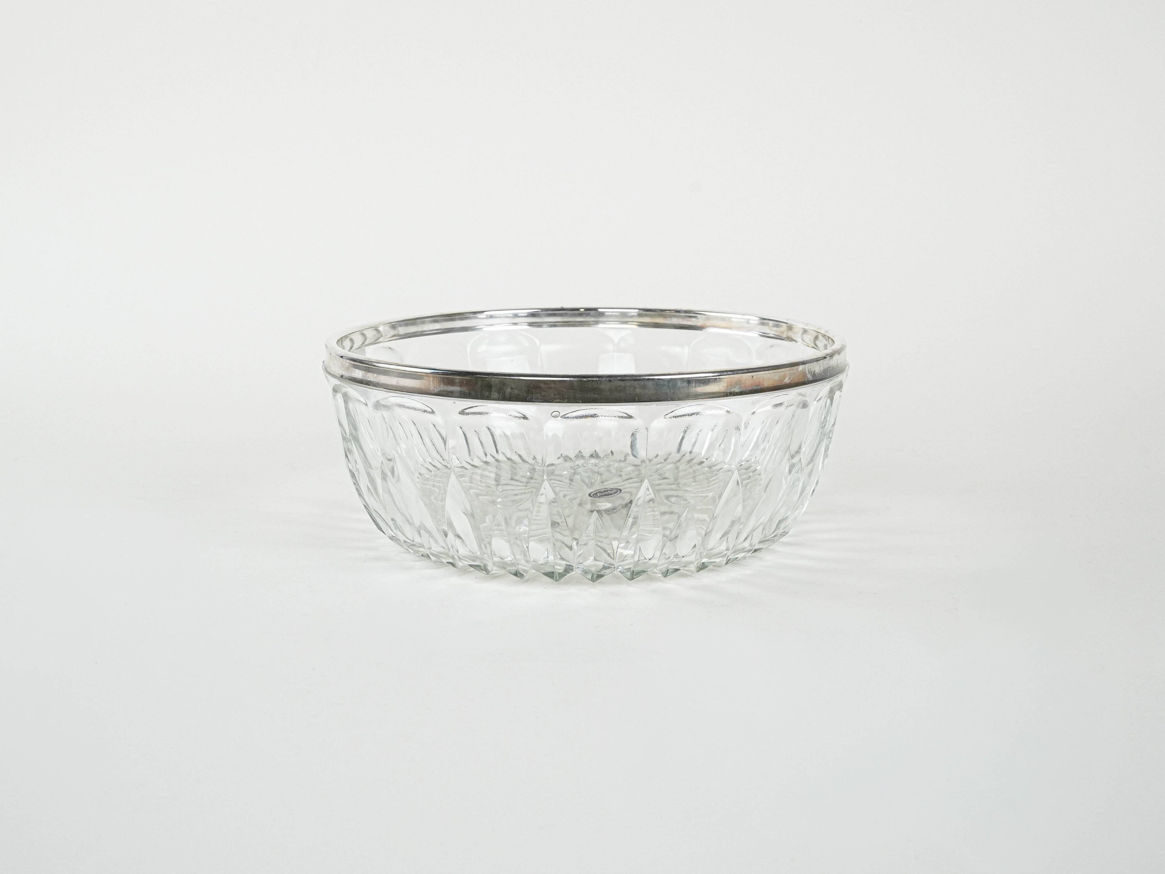 Crystal bowl, Italian design, 1960s, made in Italy