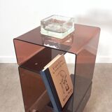 Smoked Plexiglas bedside table / end table