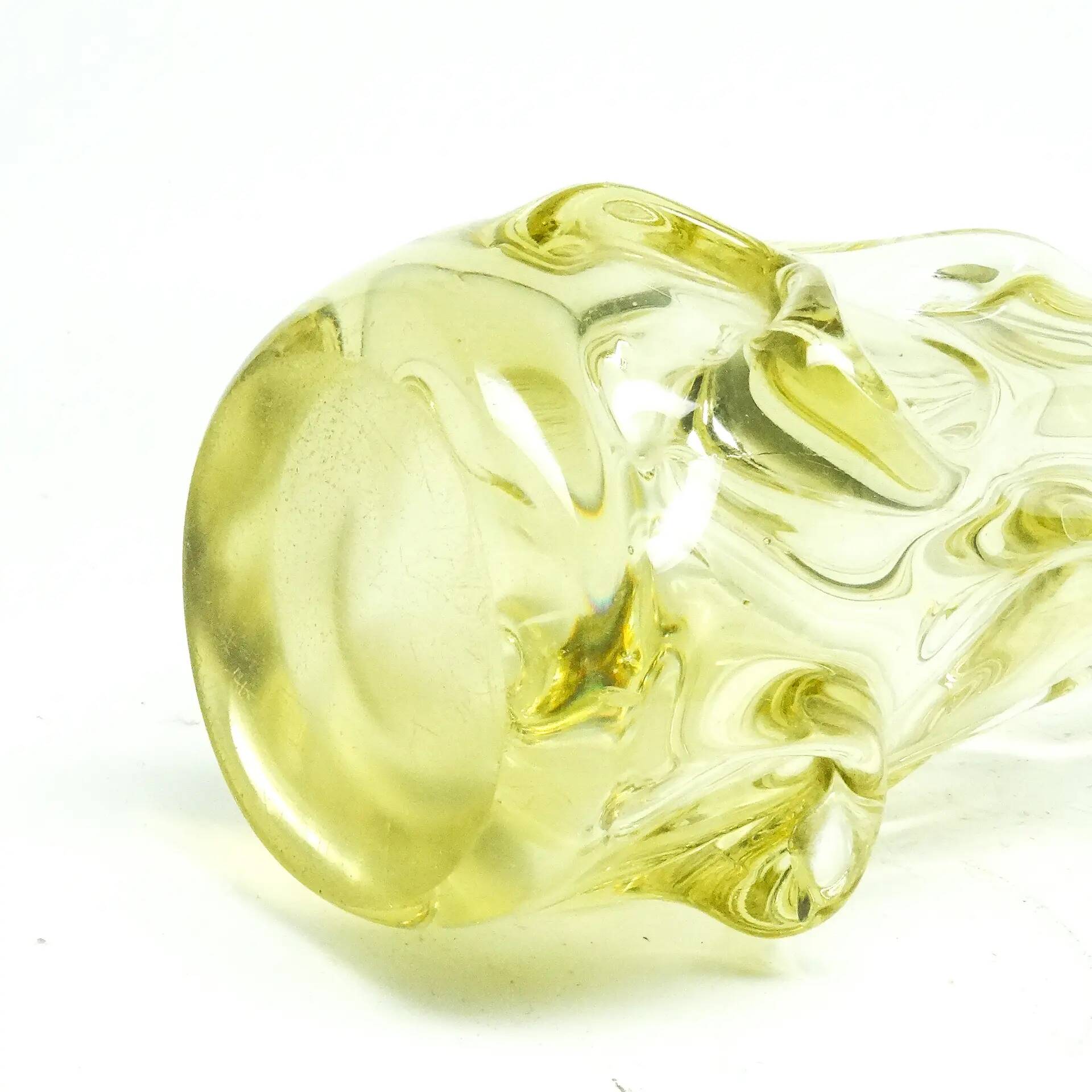 Vase postmoderne, verre jaune, Pologne, années 1970