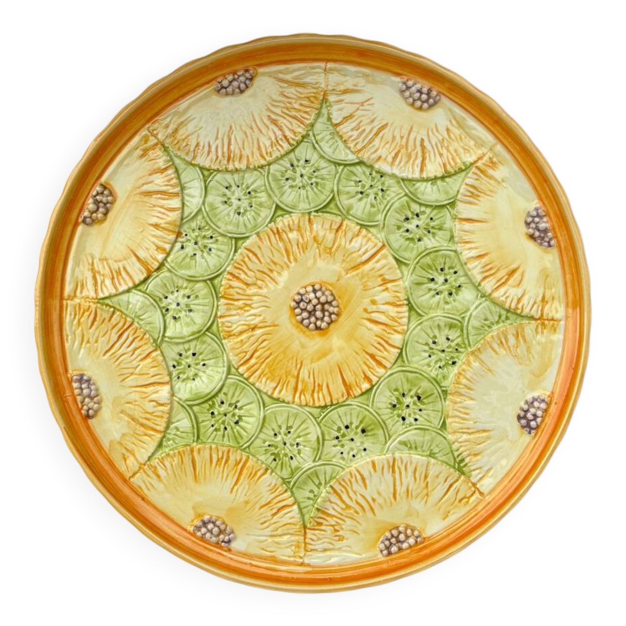 Serving dish with pineapple and kiwi glaze