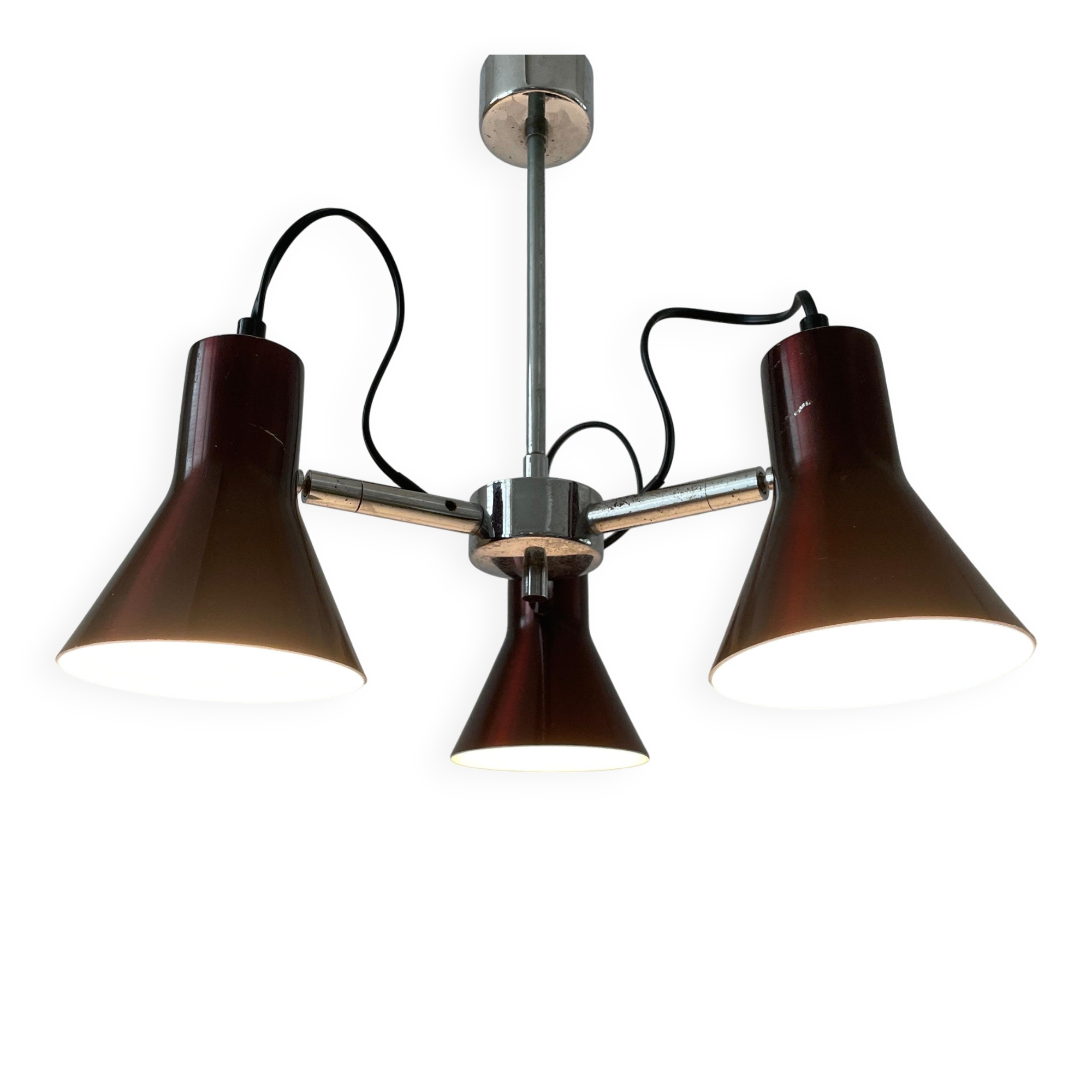 A Space Bordeaux ceiling light with 3 arms, 1970s, Germany