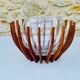 Danish teak and glass centerpiece by Fritz Hansen