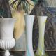Duo of makora blown glass soliflores (krosno, poland) 1970s