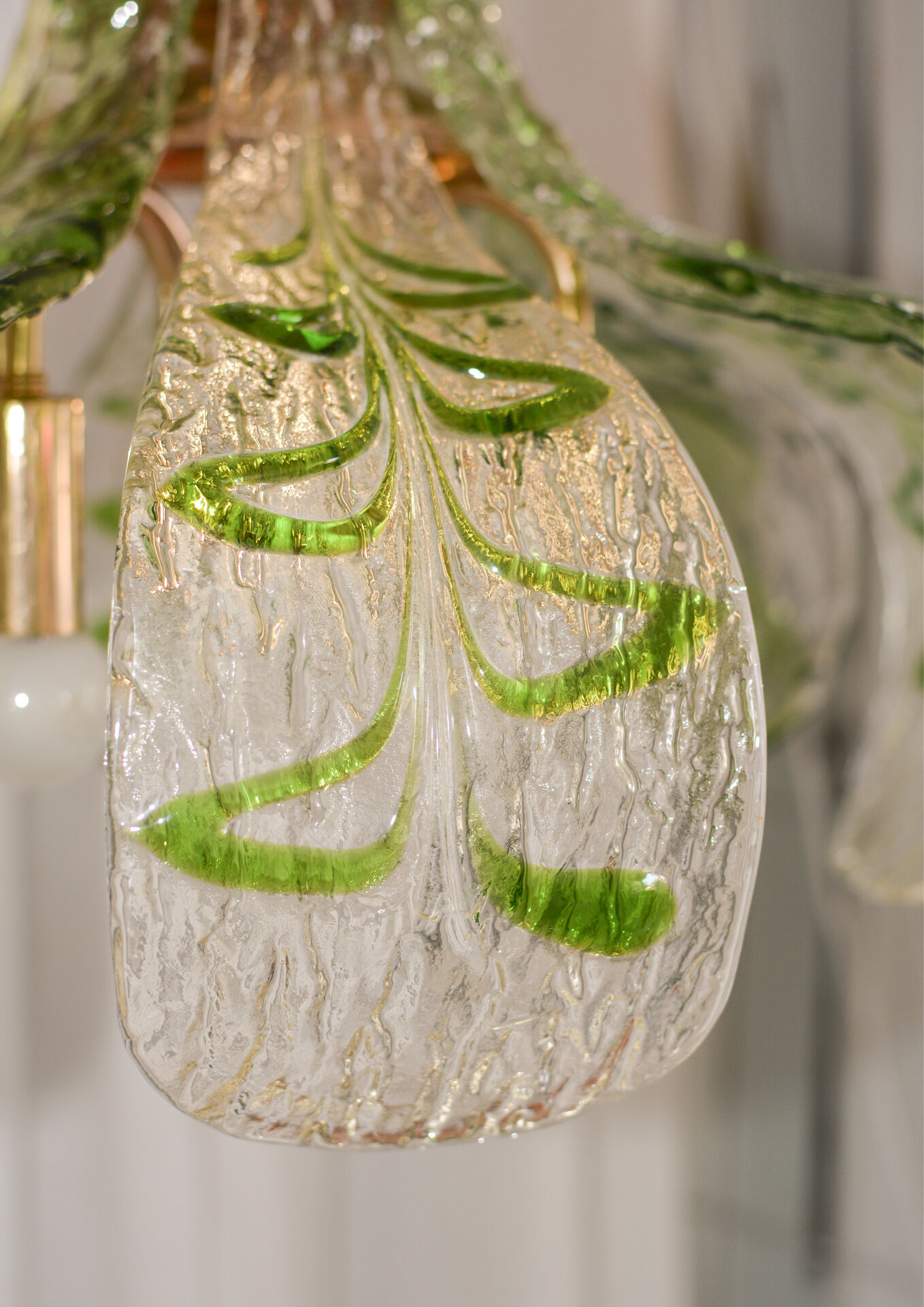 Large Murano chandelier by Carlo Nason in green glass – 1970s