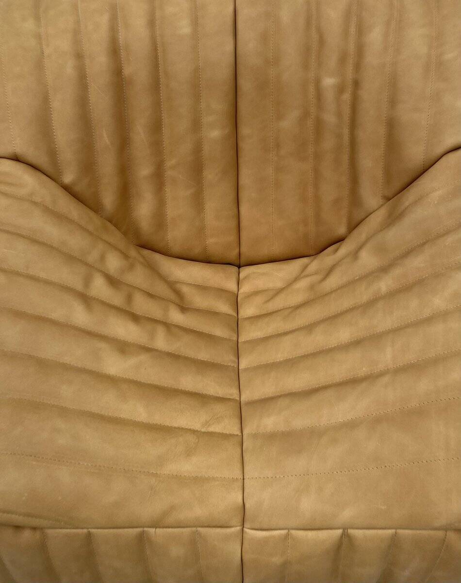 Sandra chair in camel leather by Annie Hiéronimus for Cinna/Ligne Roset.