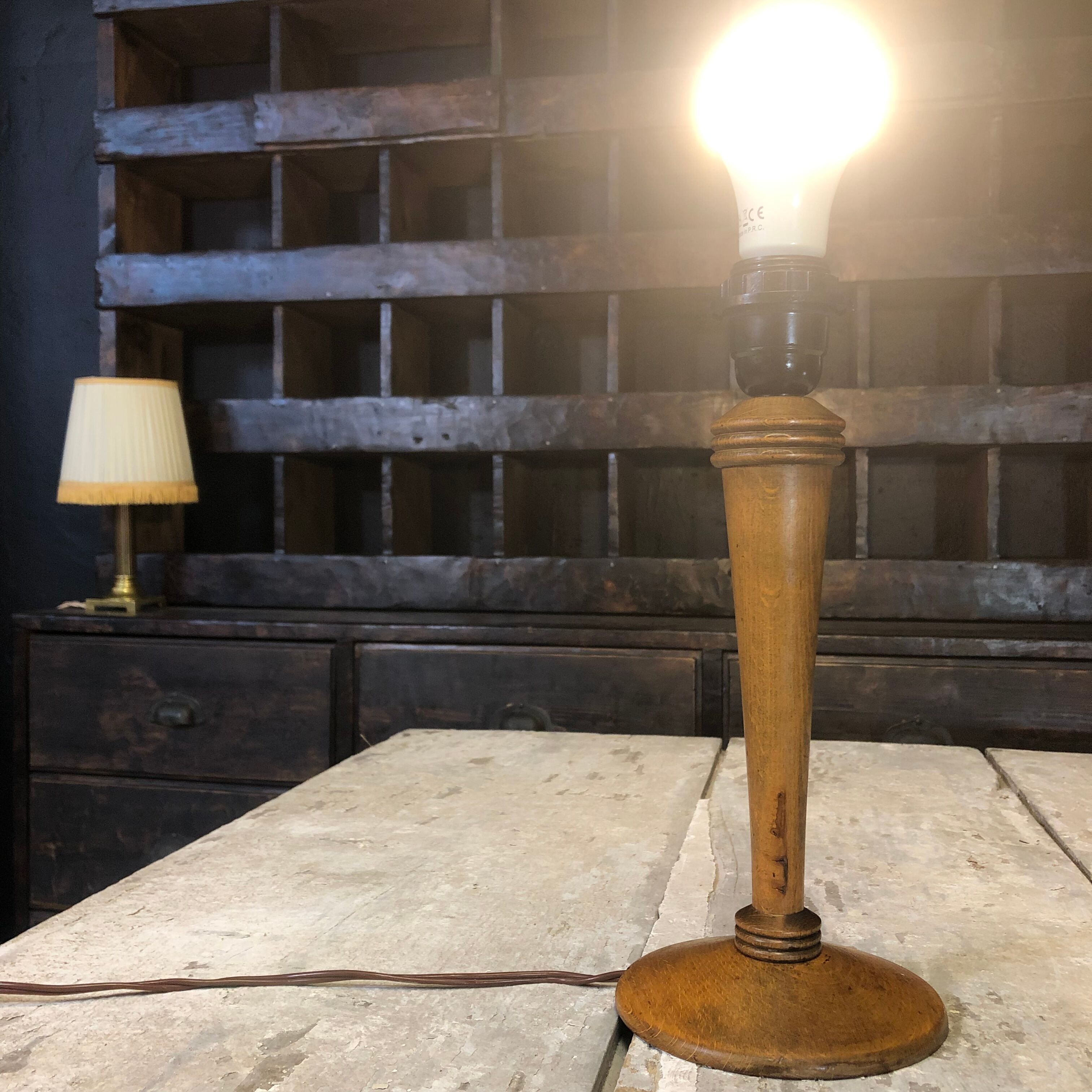 Vintage wooden lamp foot