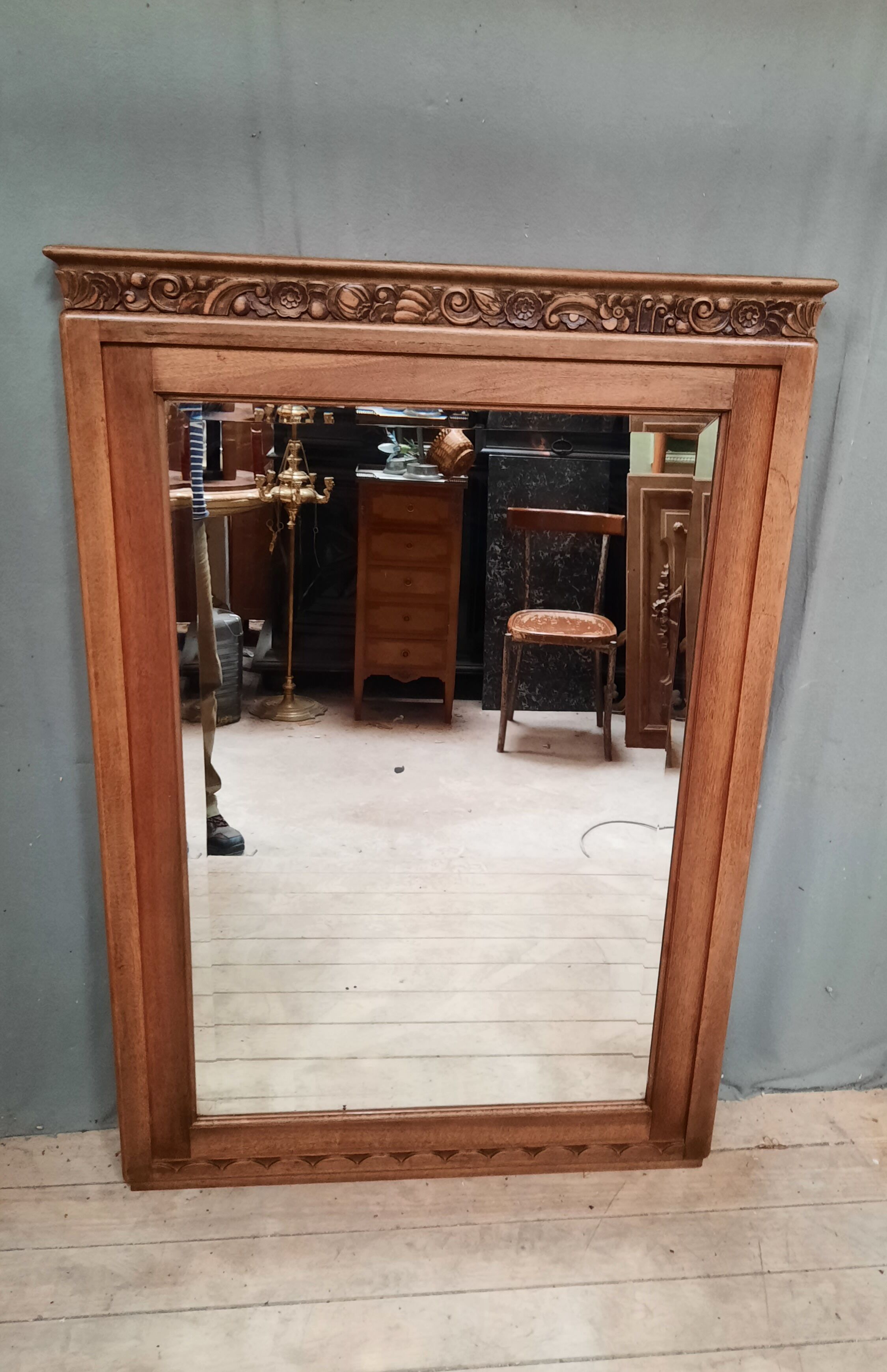 Art Deco mirror wooden surround