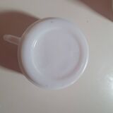 set of 8 small vintage Arcopal Scania cups with small orange liberty flowers from the 70s