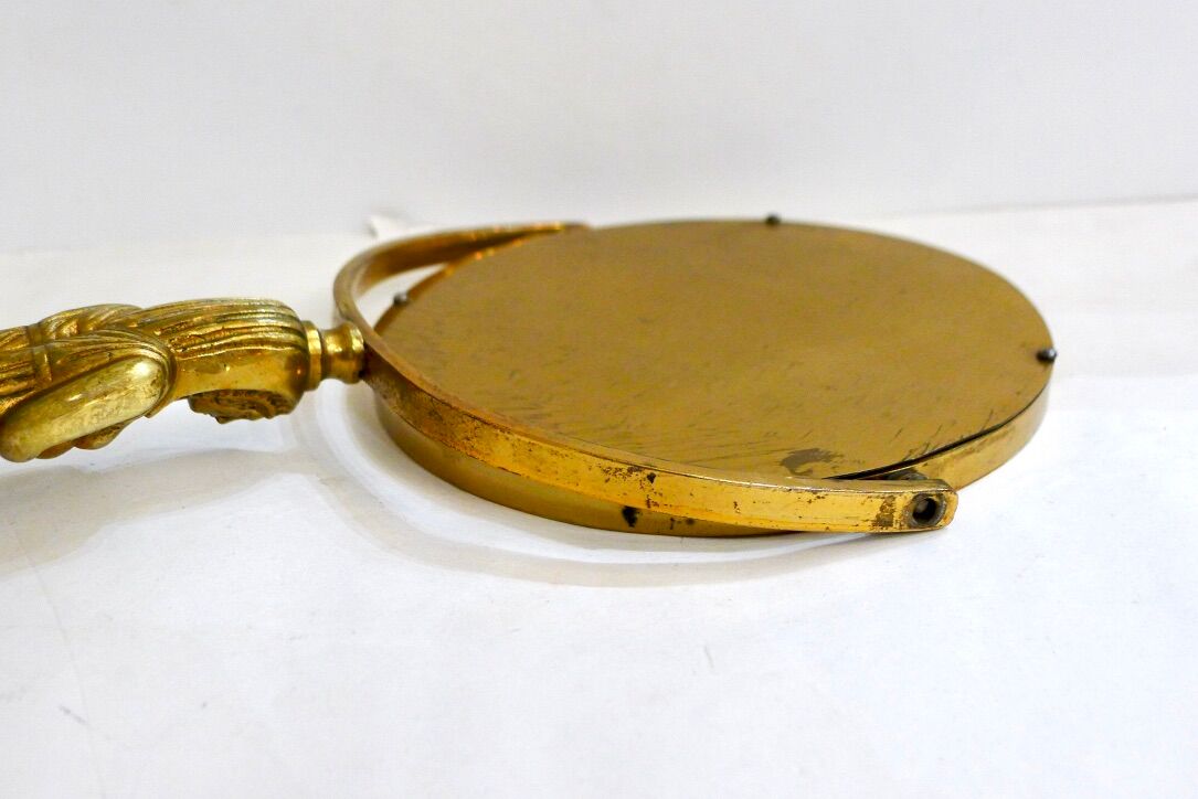 Egyptian standing mirror, made of brass 14x34cm