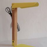 Modernist lamp in wood and metal