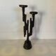 Brutalist cast iron candelabra candle holder Germany