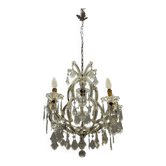 Chandelier en cristal vintage Maria Theresa, Italie, années 1950