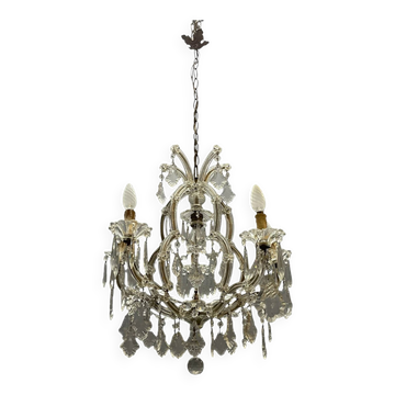 Chandelier en cristal vintage Maria Theresa, Italie, années 1950