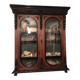 Large display cabinet in walnut veneer and blackened wood, 19th century.