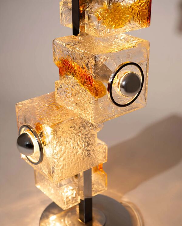 Lampe de sol cube du milieu du siècle, Toni Zuccheri, VeArt, années 1970