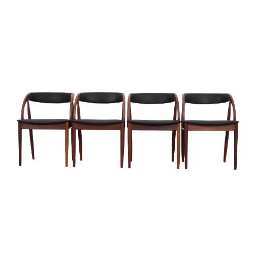 Ensemble de quatre chaises en teck, design danois, années 1970, Orte Mobelfabrik