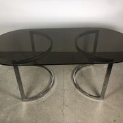 Oval table design hemicylindrical 70's in the taste of Paul Le Geard