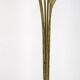 Lampadaire tulipe italien moderne du milieu du siècle en verre opalin et laiton doré, 60
