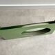 Vintage green metal wall mirror, rectangular, Mid Century decor