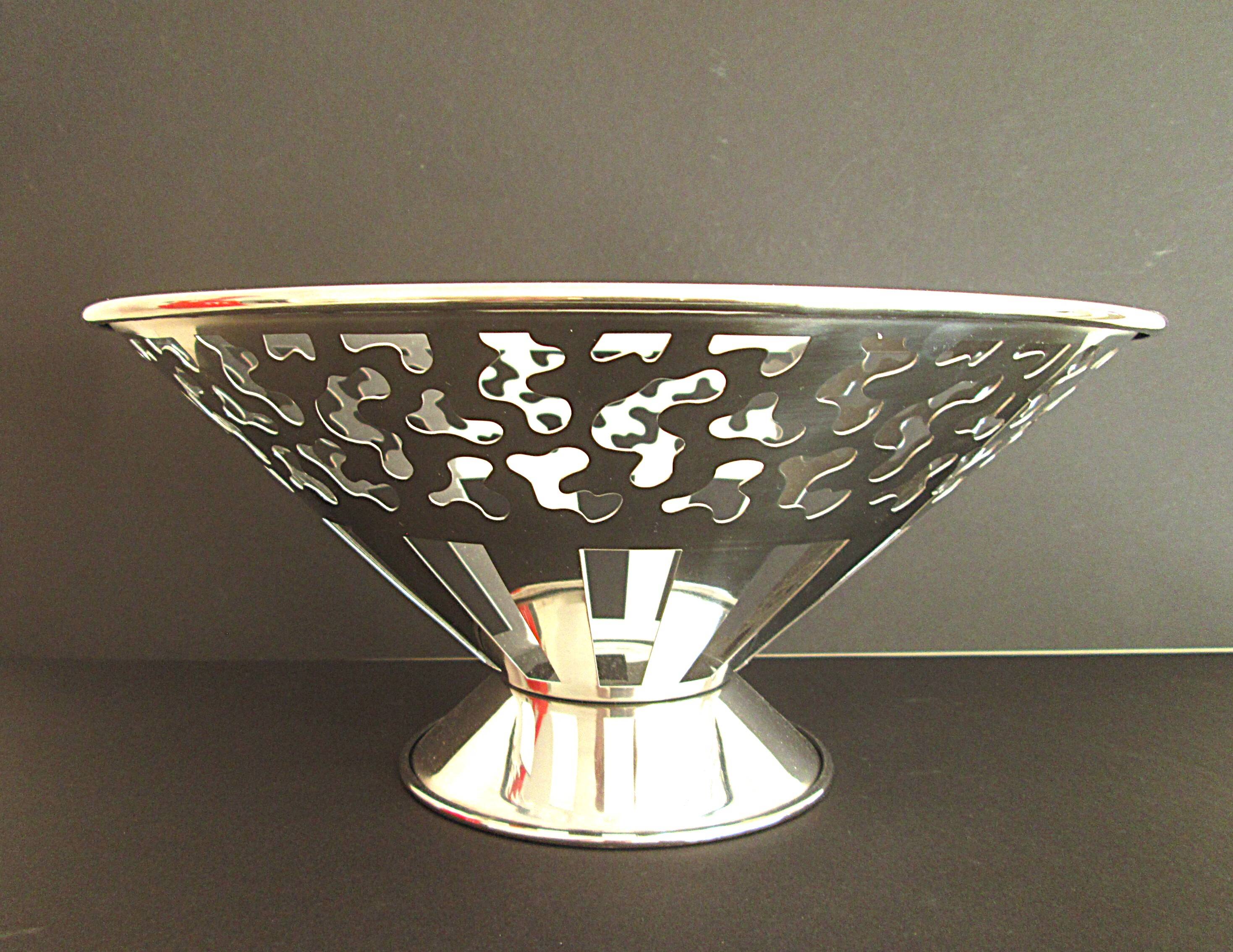 Vintage 1987 George Sowden Bodum Sereno  Memphis Style stainless steel bowl