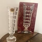 Vintage soliflor vase in Arques crystal, new in box