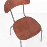 High-quality restored mid-century teak / tubular steel chair / Danish industrial design / 1960s / 1970s