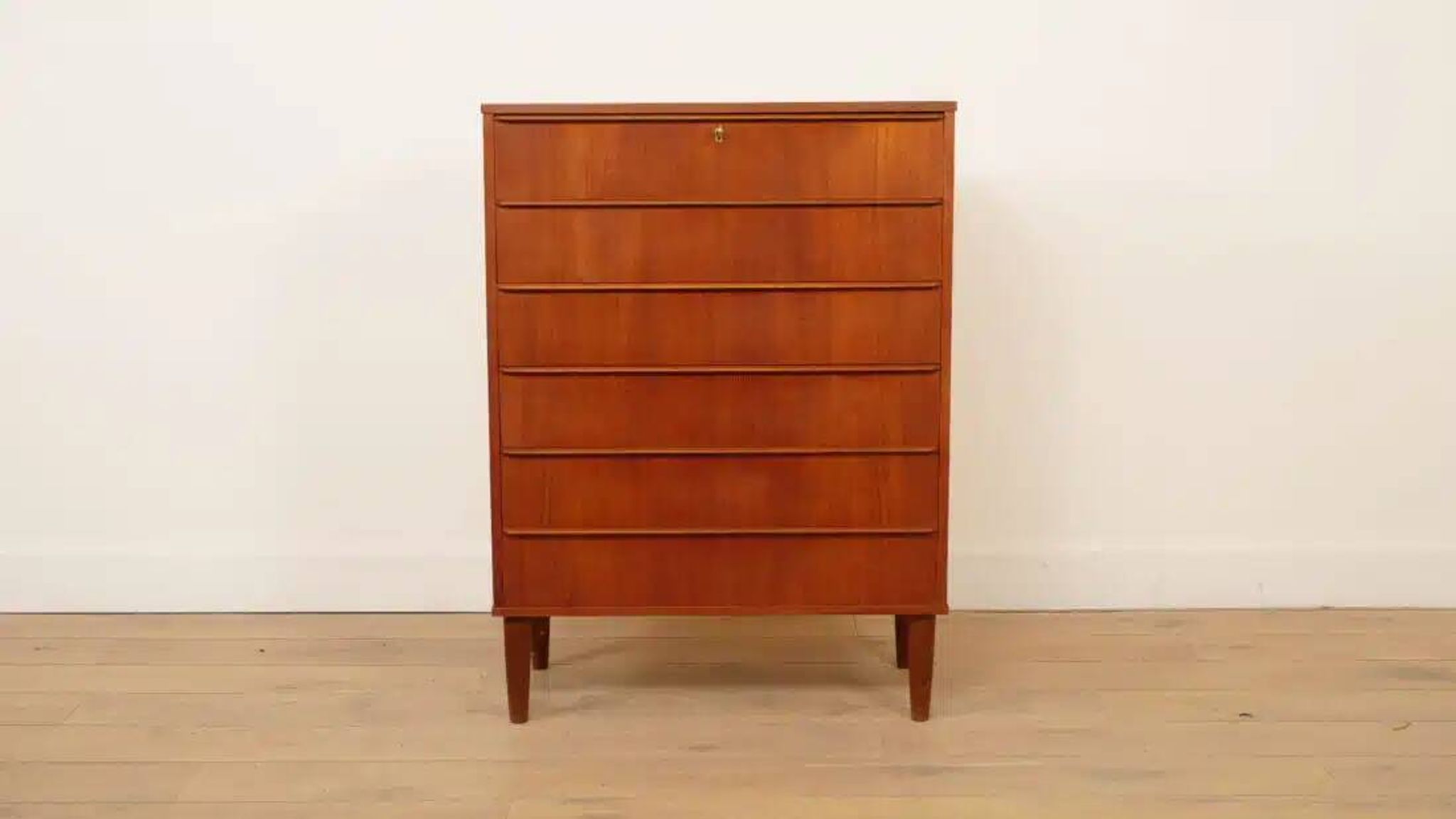 Commode danoise vintage | Teck | 6 tiroirs | 106 cm