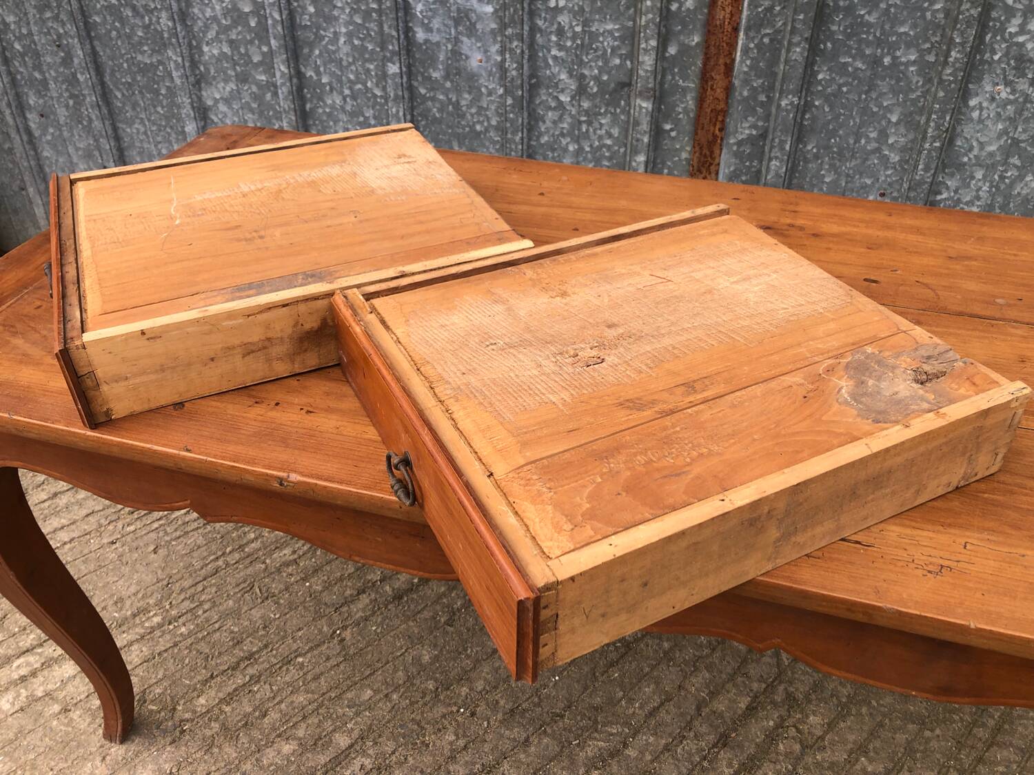 Louis XV style cherry farmhouse table.