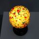 French Art Deco Table Lamp with Multicolored Spatter Glass Shade and Black