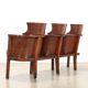 Three vintage cinema or theatre armchairs