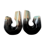 Double vintage ceramic bookend vases