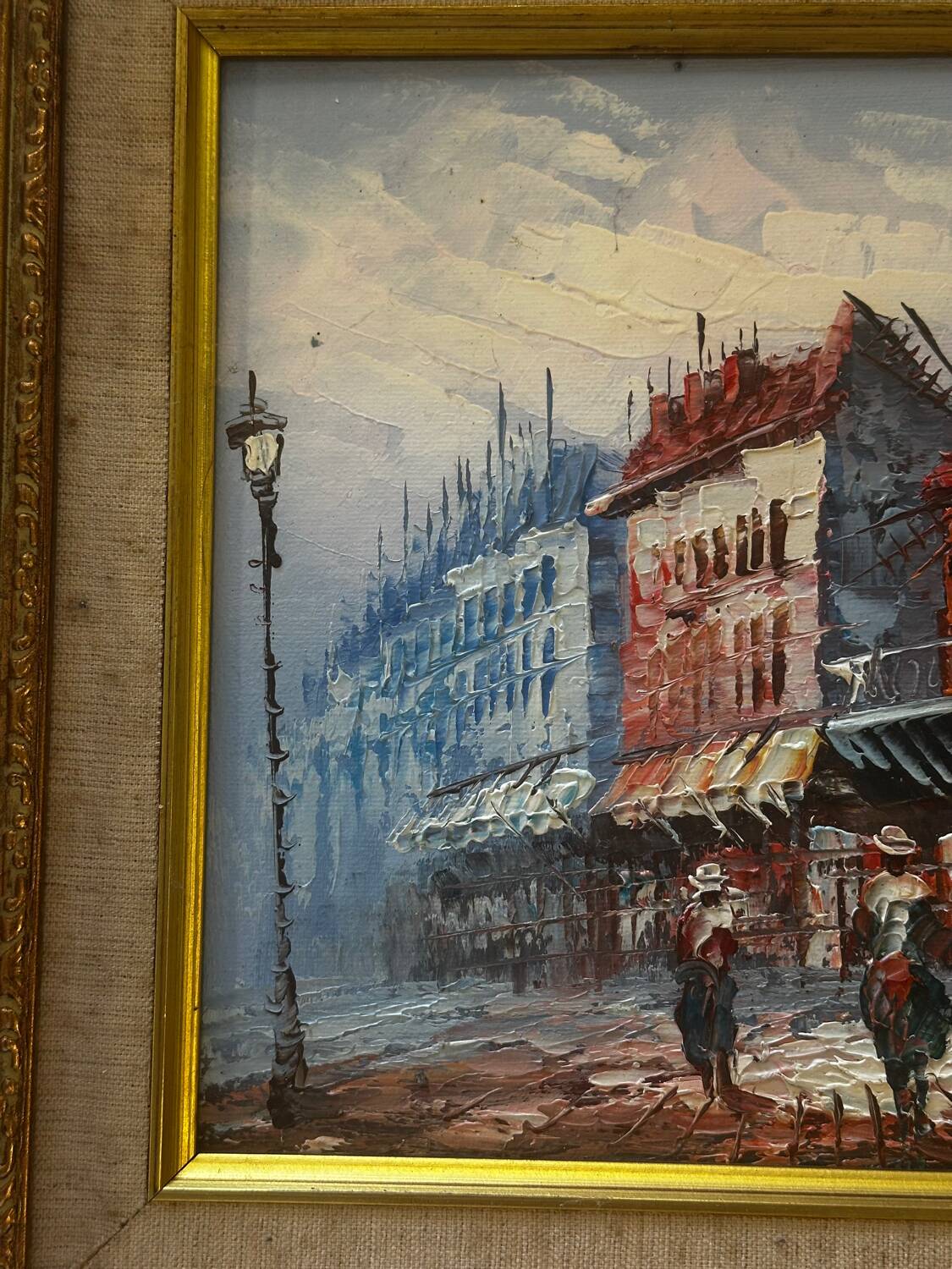 Caroline Burnett (1877-1950) Oil on canvas - Parisian Scene Moul