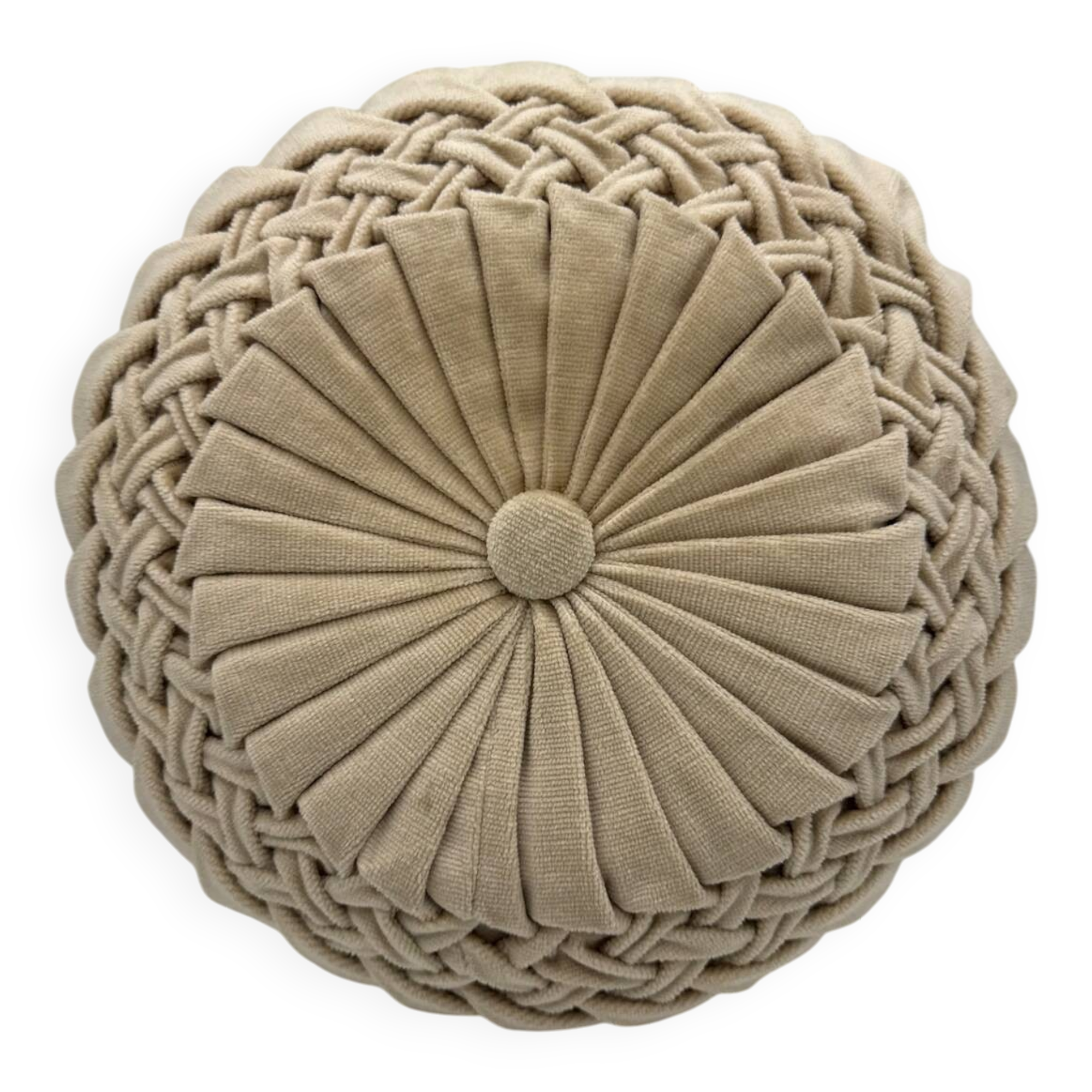 Vintage velvet round cushion