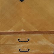 Enfilade of the 50s in oak and mahogany feet compass