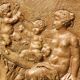 Terracotta bas-relief, satyrs, signed Clodion.