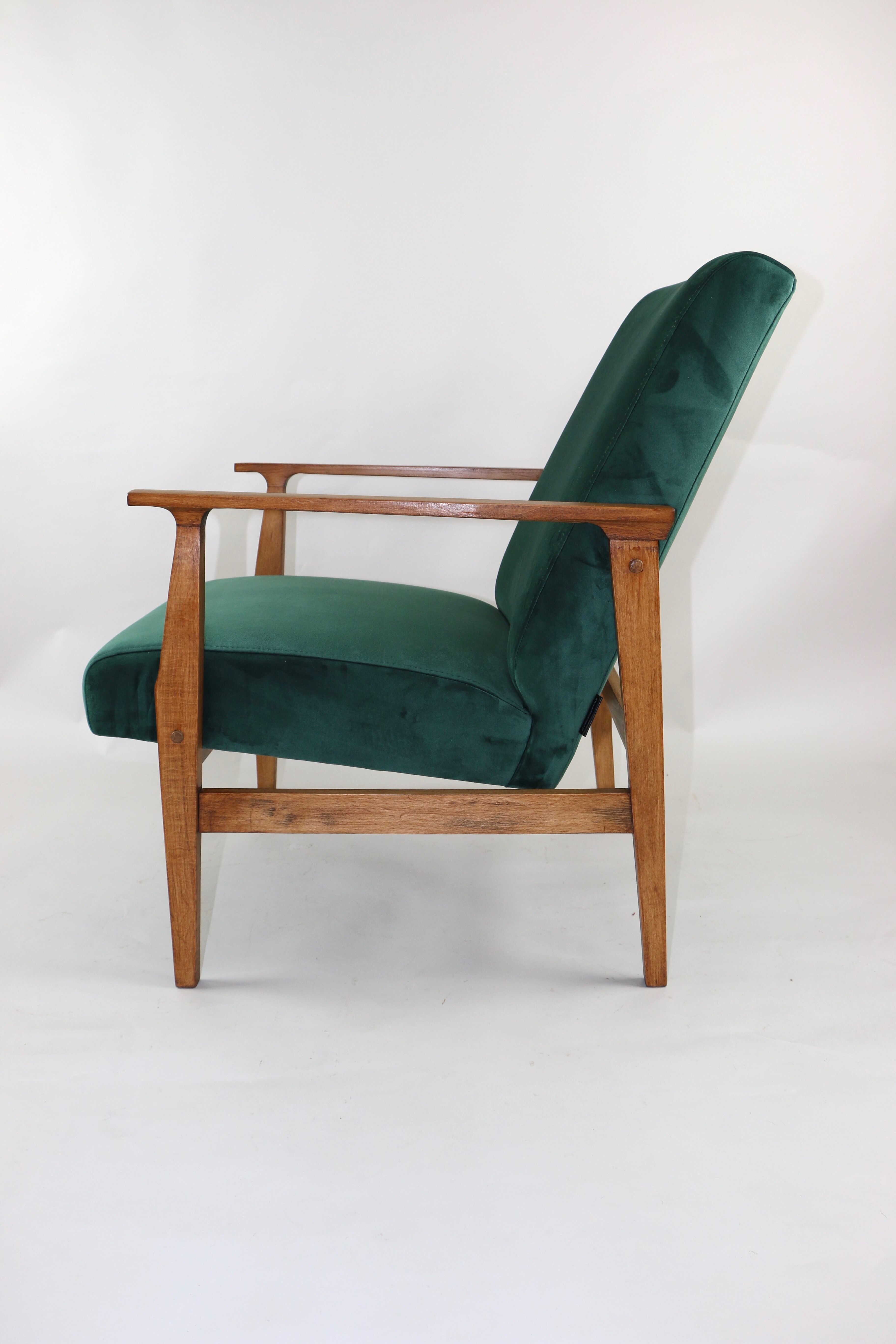 Fauteuil en velours vert vintage, 1970