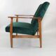 Fauteuil en velours vert vintage, 1970